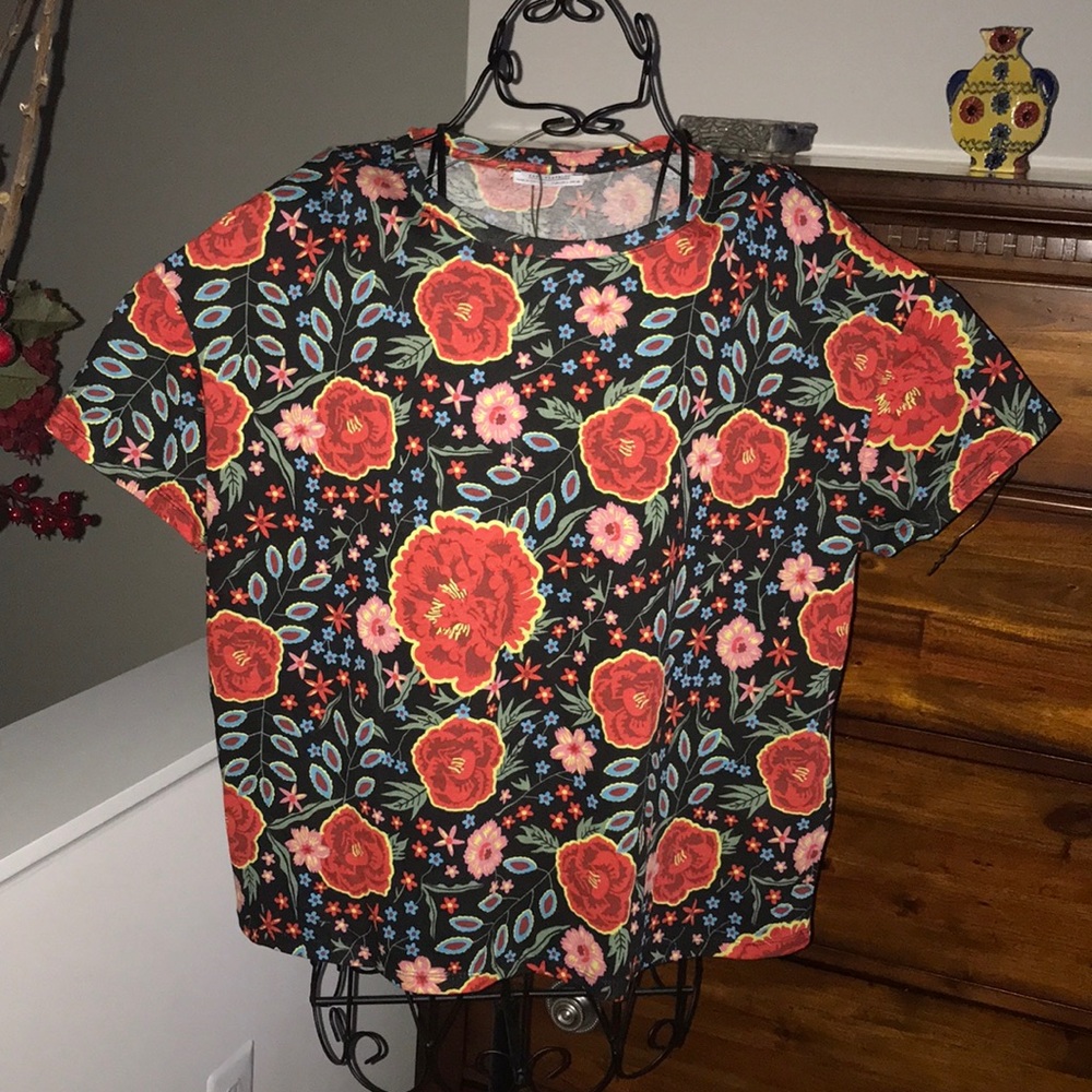 ZARA TRAFALUC FLORAL TOP